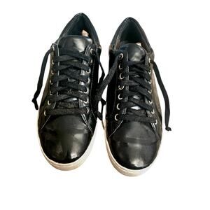 irving python embossed stripe leather sneaker